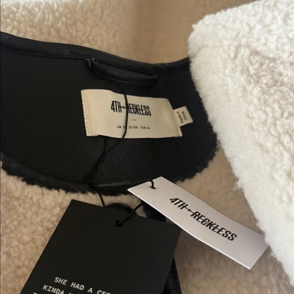 NWT 4TH & RECKLESS YANIS JACKET XXL Shearling Boxy Fit - Picture 9 of 9